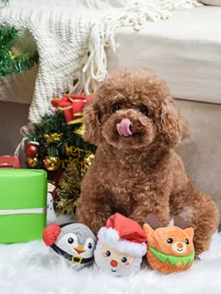Balle en peluche pour chien - Père Noël 🎅 - HugSmart