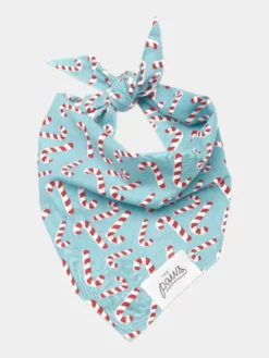 Bandana de Noël pour chien - Motif Candyland Bleu - The Paws