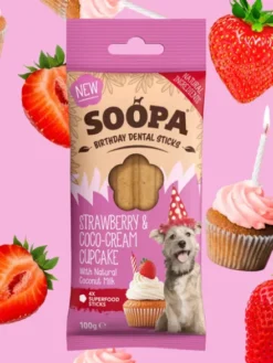 Bâtonnets à mâcher pour chien - Cupcake Coco et Fraise 🧁🥥🍓 - Soopa