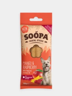 Bâtonnets à mâcher pour chien - Mangue 🥭 et Framboise - Soopa