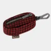 Distributeur sacs à crottes pour chien en tissu - Tweed Noir et Rouge