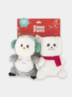 Duo de peluches pour chien - Cheeky Chumz - Ours et Bonhomme de neige