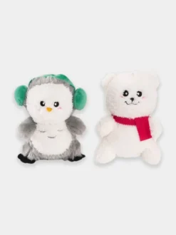 Duo de peluches pour chien - Cheeky Chumz - Ours et Bonhomme de neige