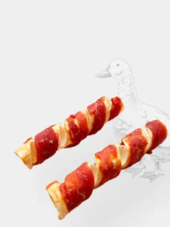 Friandises à mâcher pour chien - Peau de Bœuf enroulée de filet de Canard - Sanadog