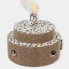 Griffoir en carton pour chat - Gâteau d'anniversaire léopard