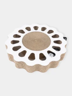 Griffoir en carton pour chat - Soleil blanc