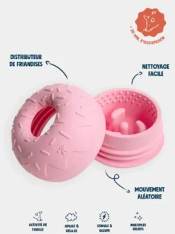 Jouet d'occupation pour chien - Yoomy Donut 🍩 - Rose