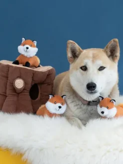 Jouet d'occupation pour chien original - Tronc et Renard 🦊 - ZippyPaws