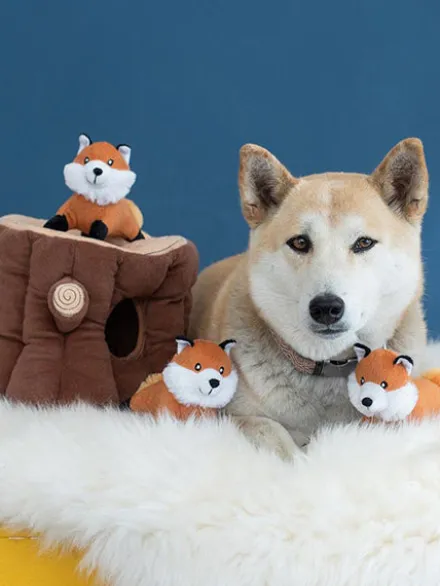 Jouet d'occupation pour chien original - Tronc et Renard 🦊 - ZippyPaws