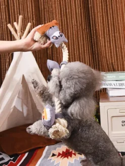 Jouet en peluche pour chien avec corde - Raton Laveur 🦝 - HugSmart
