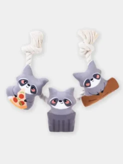 Jouet en peluche pour chien avec corde - Raton Laveur 🦝 - HugSmart