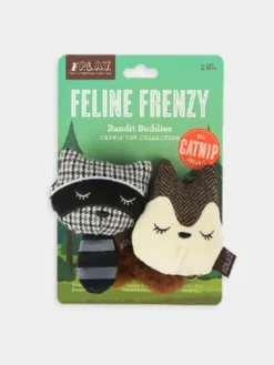 Jouet pour chat - Woodland - Ecureuil et Raton laveur - Herbe à chat - Pet PLAY