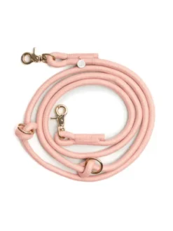 Laisse pour chien "mains libres" en corde - Powder rose (Rose poudré) - Furlou