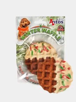 Lot de 2 friandises de Noël pour chien - Winter Waffles 🧇 (poulet et beurre de cacahuète)