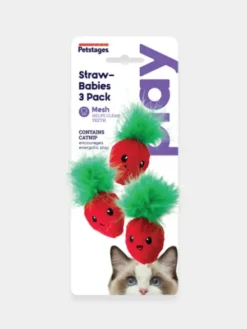 Lot de 3 jouets avec herbe à chat - Fraises - Petstages