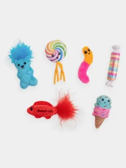 Lot de 6 jouets avec herbe à chat - Kitty Sweet Treats