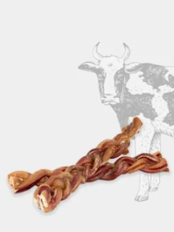 Nerf de boeuf - Bully Stick tressé à mâcher pour chien - 25 cm