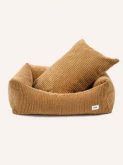 Panier pour chien Snozy - Velours côtelé moutarde - Cafide