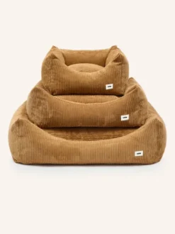 Panier pour chien Snozy - Velours côtelé moutarde - Cafide