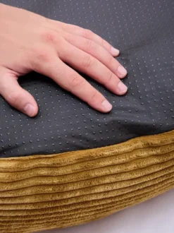 Panier rond pour chien Nuba - Velours côtelé moutarde - Cafide