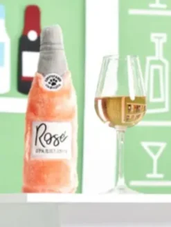 Peluche originale pour chien - Bouteille de Rosé 🍷 - Zippy Paws