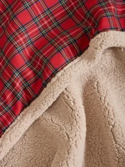 Plaid pour chien - Rouge royal et sherpa - Cafide