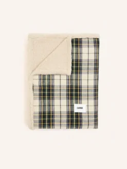 Plaid pour chien - Tartan beige et sherpa - Cafide
