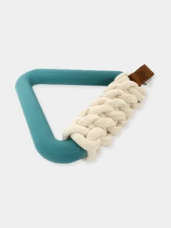 Triangle en caoutchouc et corde pour chien - Milan Bleu Lagon